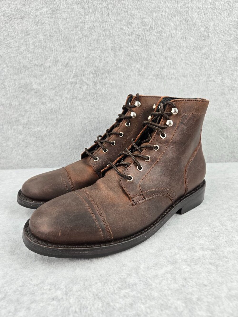 Thursday Boot Co Everyday Boots Mens Size 10 Brown Leather Cap Toe Ankle Lace Up